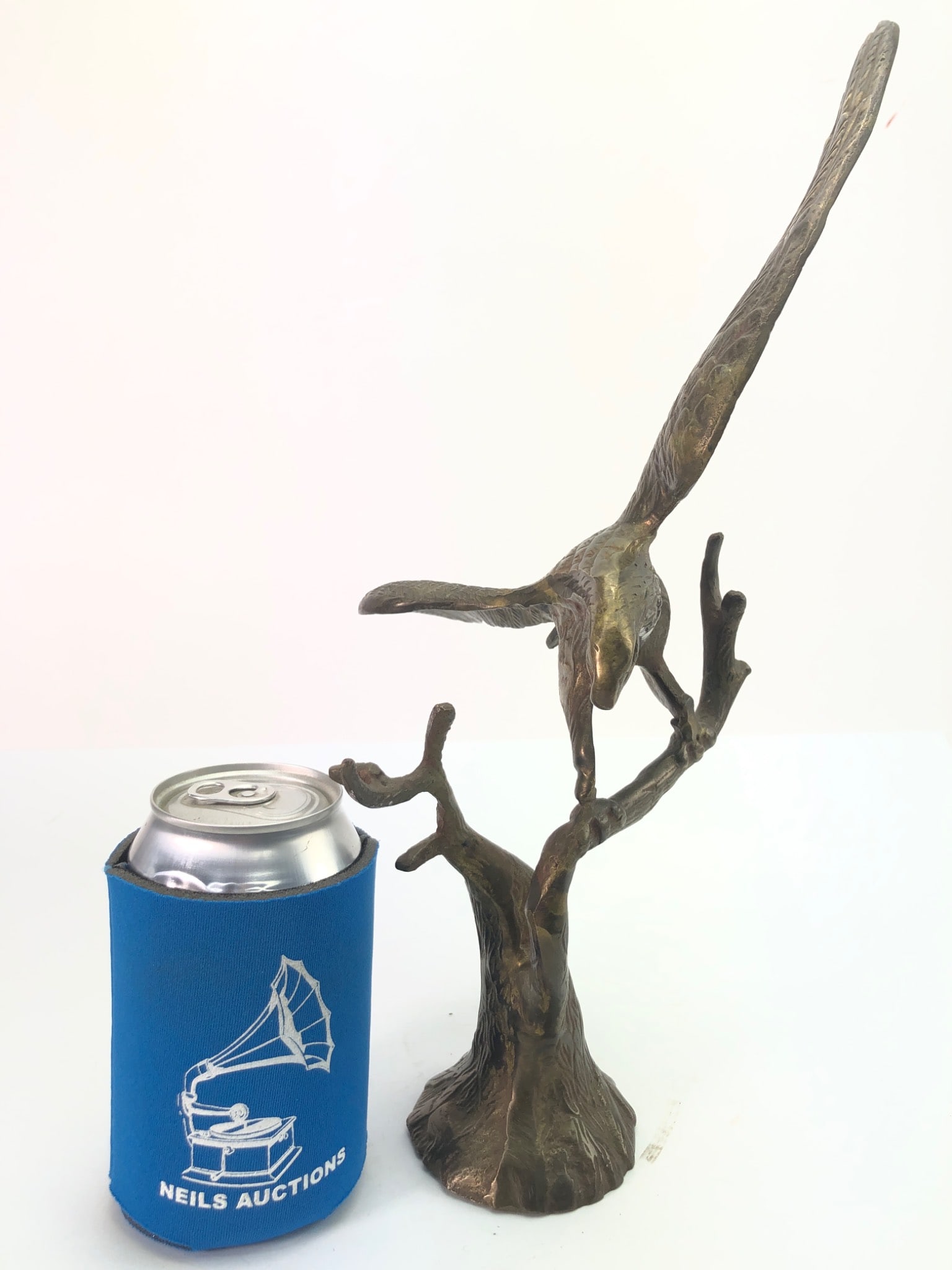 Brass Eagle On Tree 14 Tall - 2