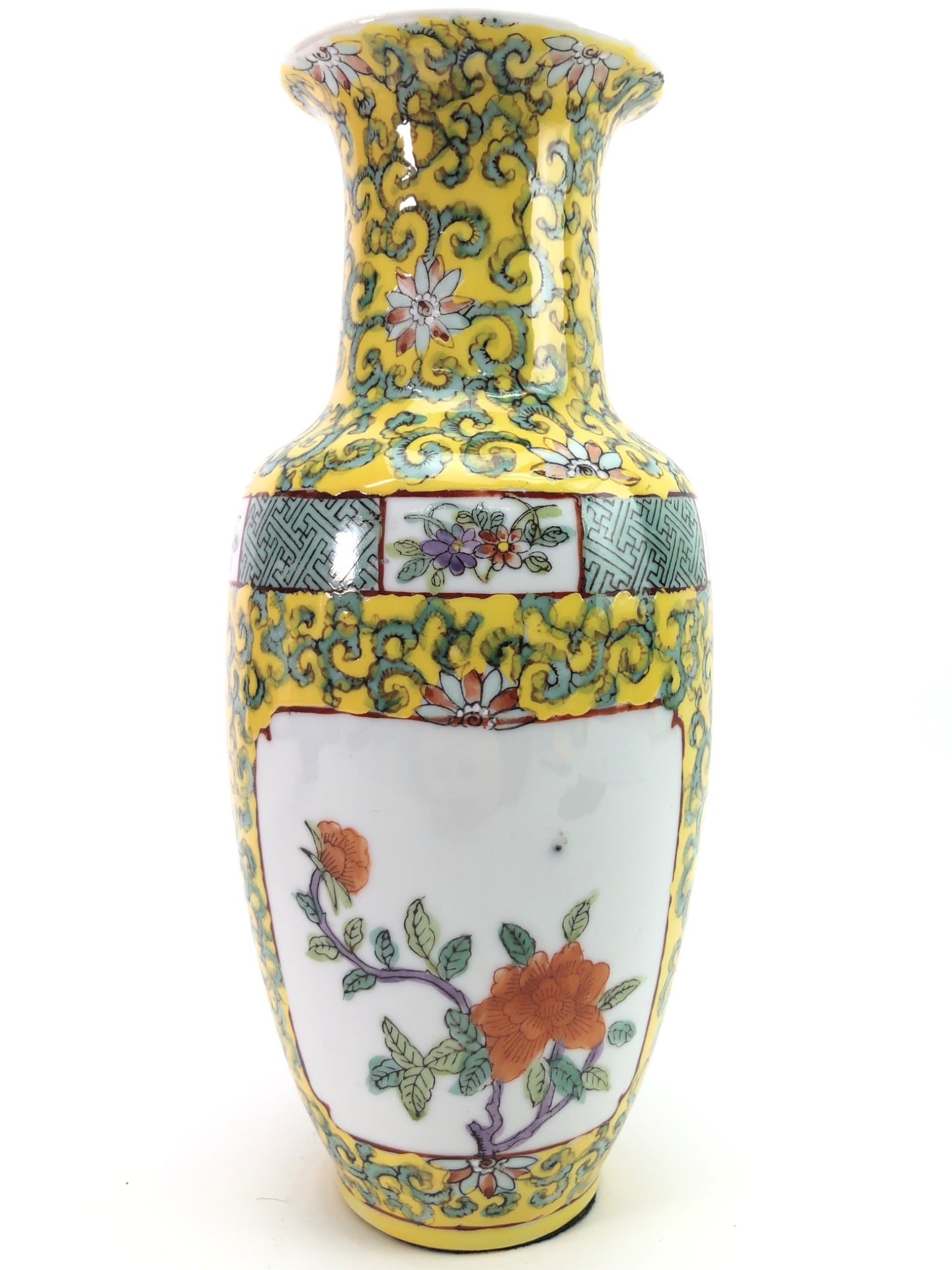 Vtg Chinese Style Porcelain Vase 10.25 Tall (1 of 5)