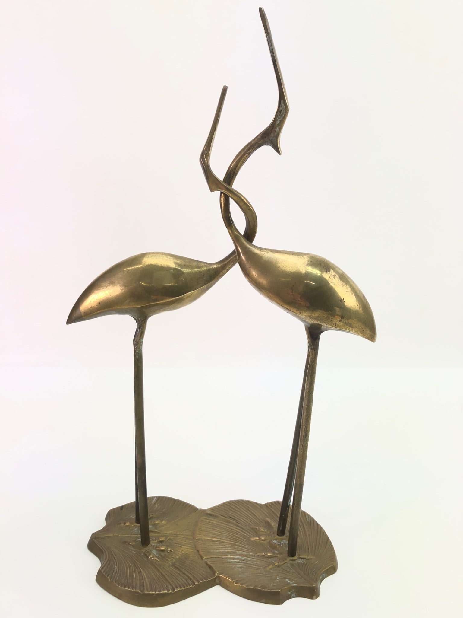 Rare MCM Intertwined Cranes Brass Sculpture (1 of 9)