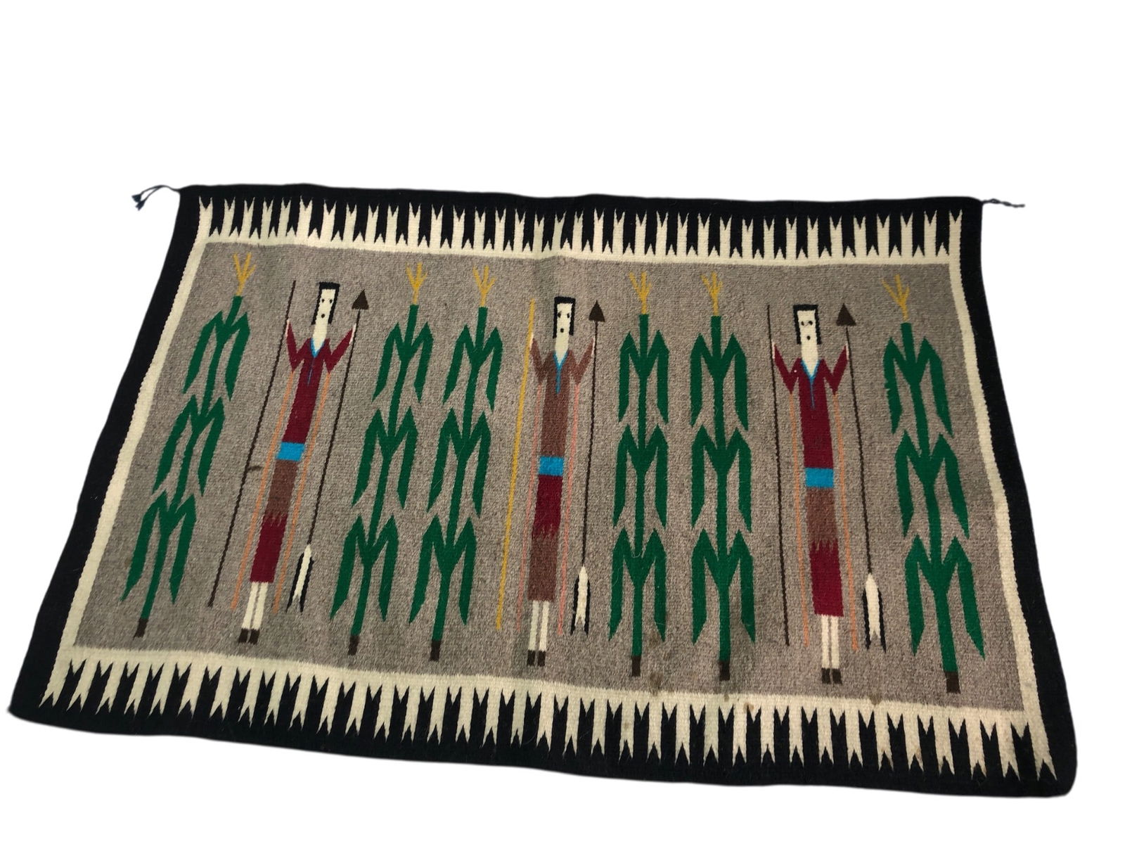 Handwoven Navajo Corn Yei Rug 35.5 x 23.5 (1 of 5)