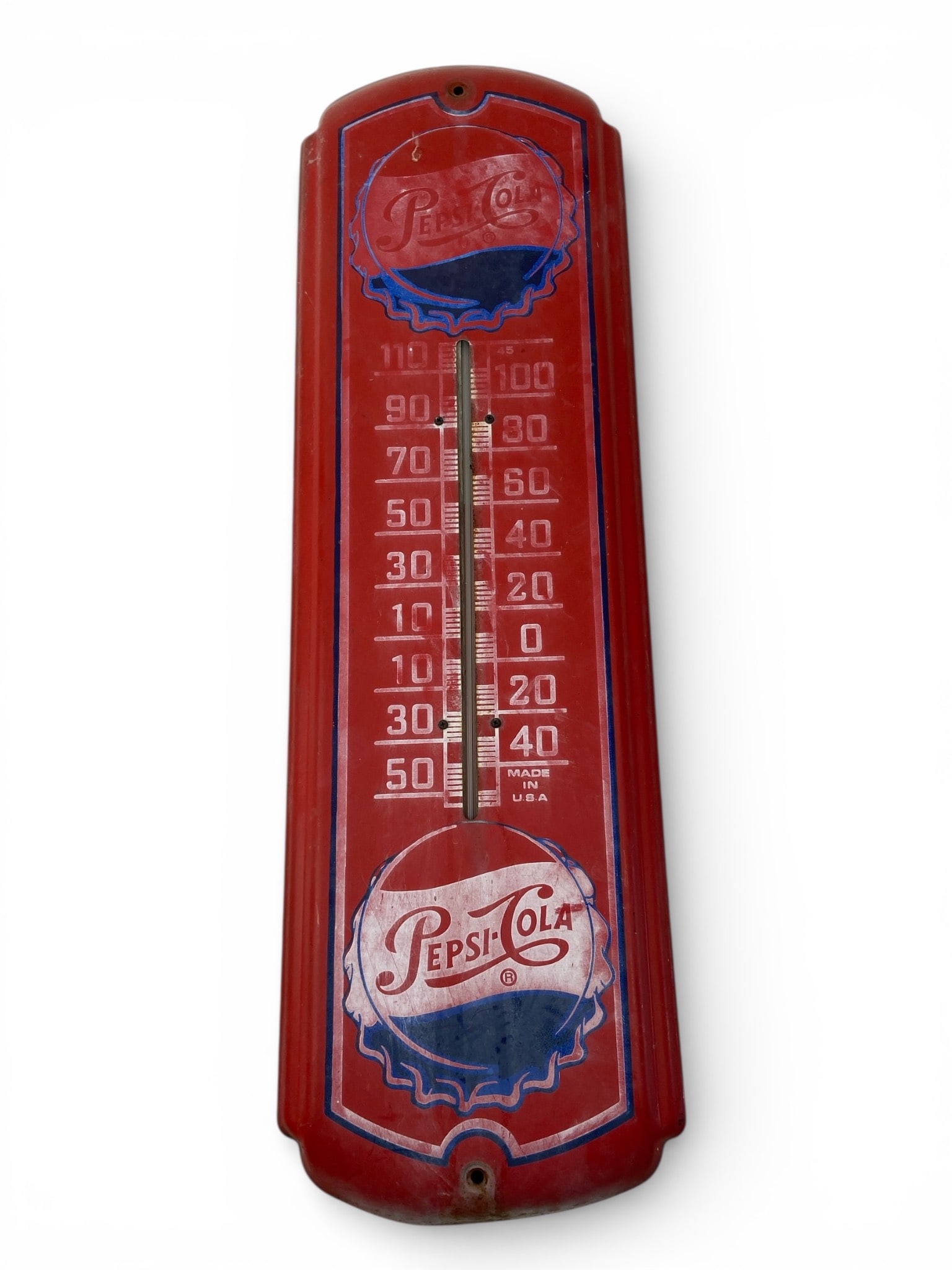 Pepsi-Cola Metal Advertising Thermometer 26×8.5 (1 of 3)