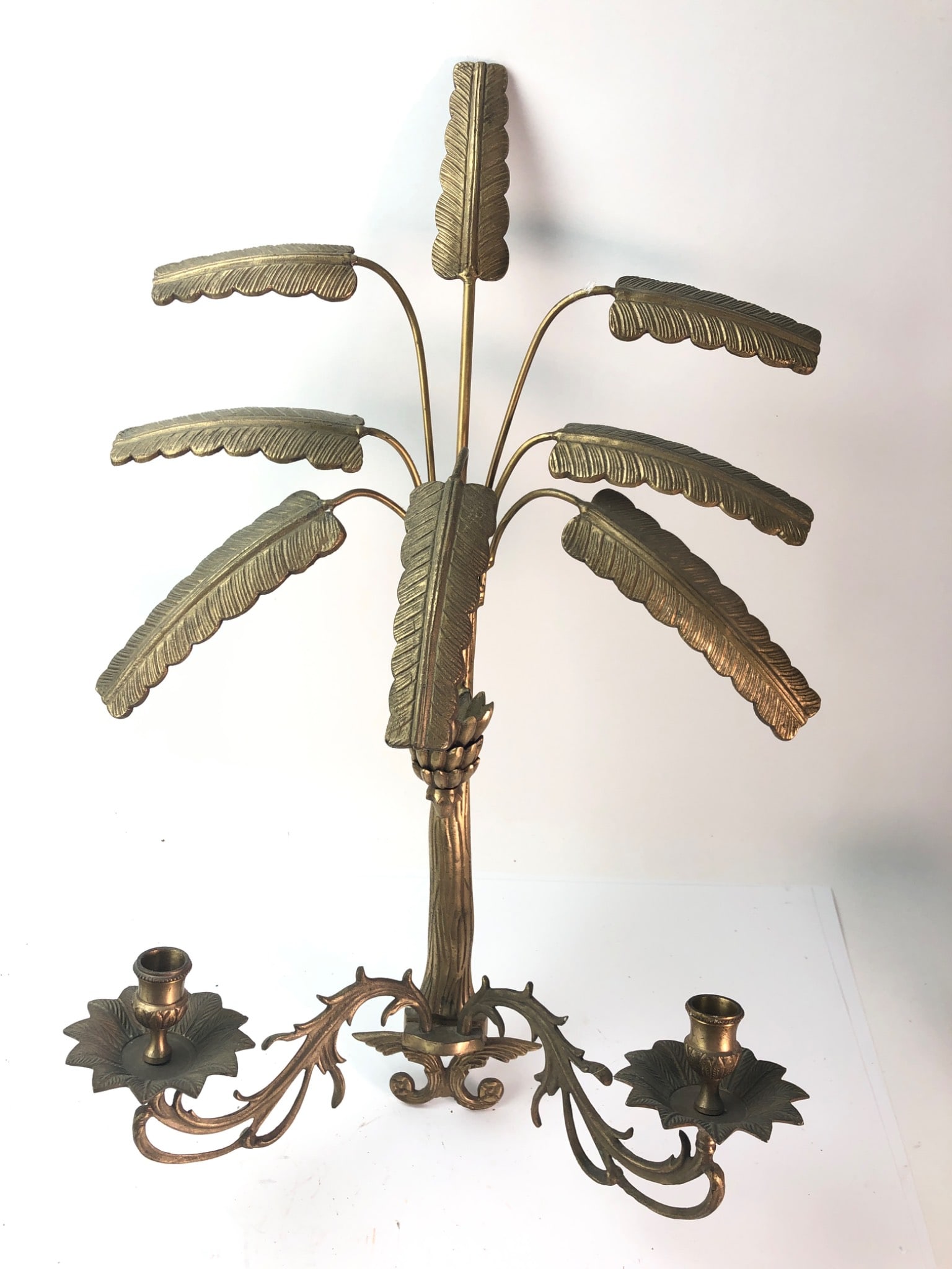 Palm Beach Brass Palm Tree Wall Sconce (1 of 7)