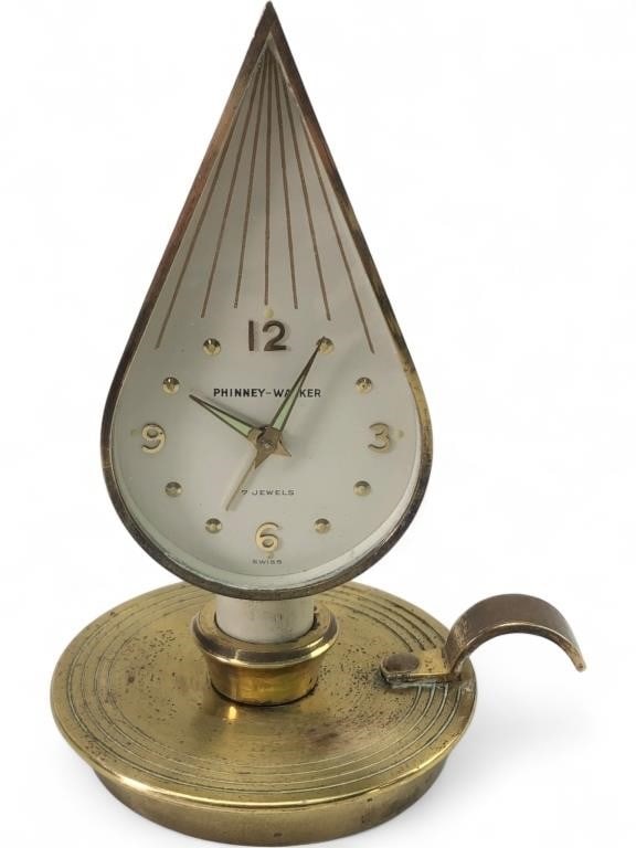 Phinney-Walker MCM Brass Flame Alarm Clock (1 of 9)