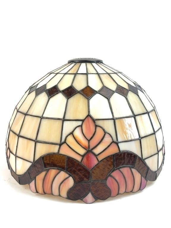 Vintage XL Tiffany Style Leaded Glass Lamp Shade (1 of 6)