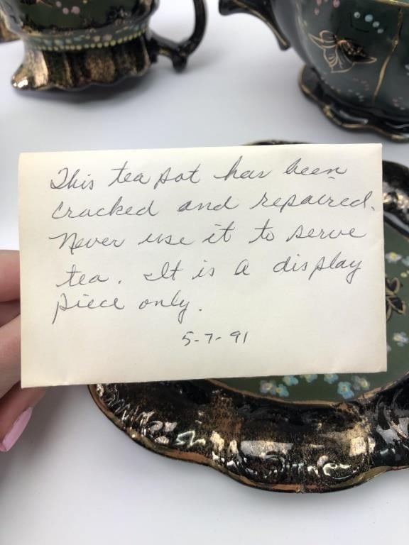 Hand Painted Ceramic Tea Set - 11