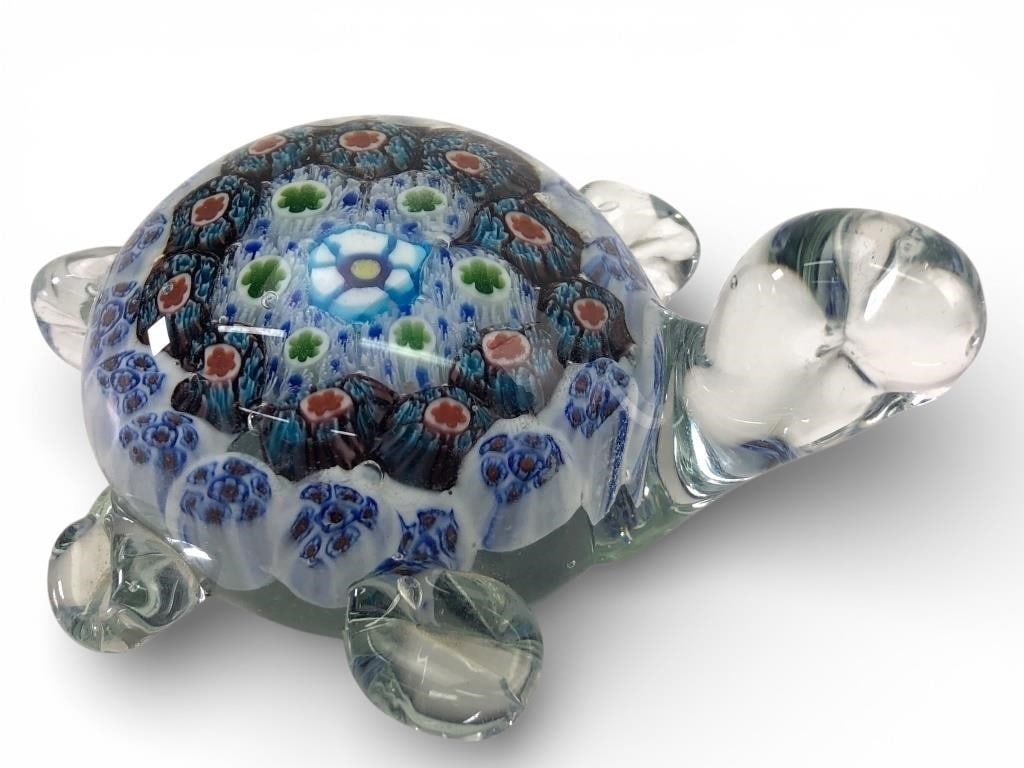 Italian Art Glass Millefiori Turtle Figurine (1 of 7)
