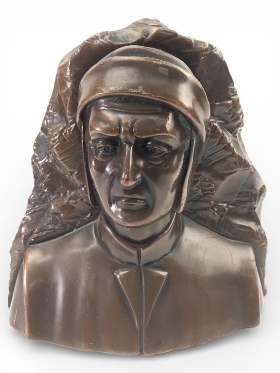 Vtg Cast Metal Bust Of Beatrice Bookend (1 of 8)