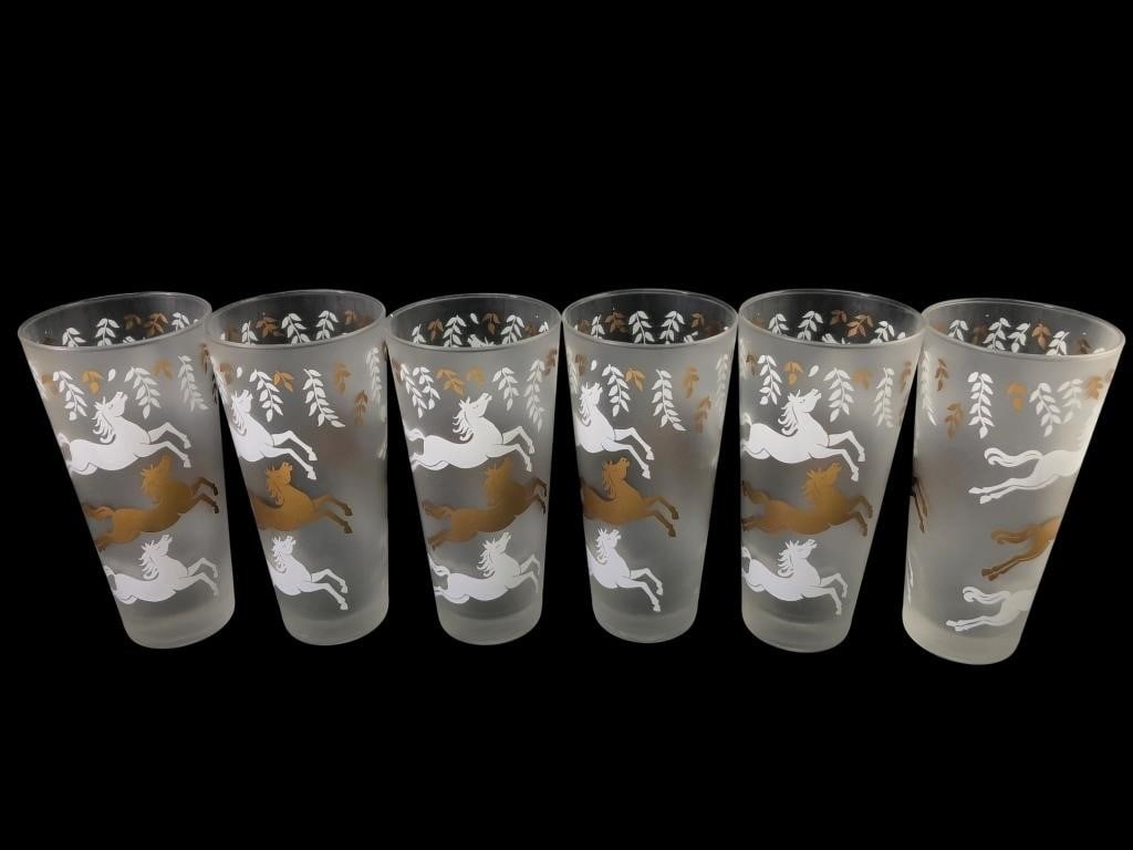MCM Libbey Cavalcade Frosted Highball Glasses (1 of 5)