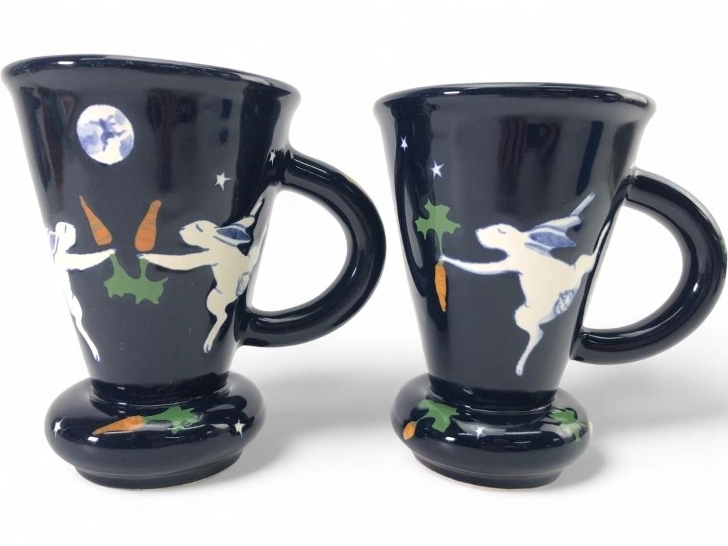 Howell Hand-Painted Rabbit and Carrot Mugs, Pr. (1 of 6)