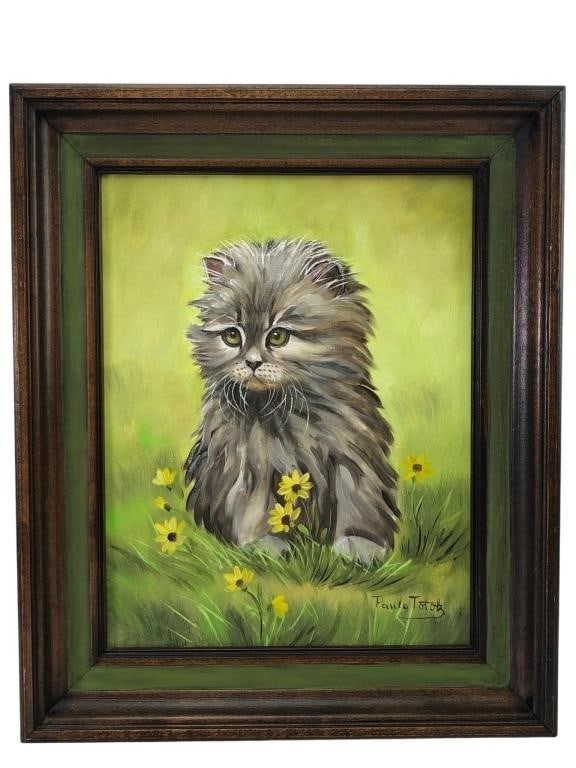 Paula Totok Oil on Canvas, Long-haired Blue Cream (1 of 7)