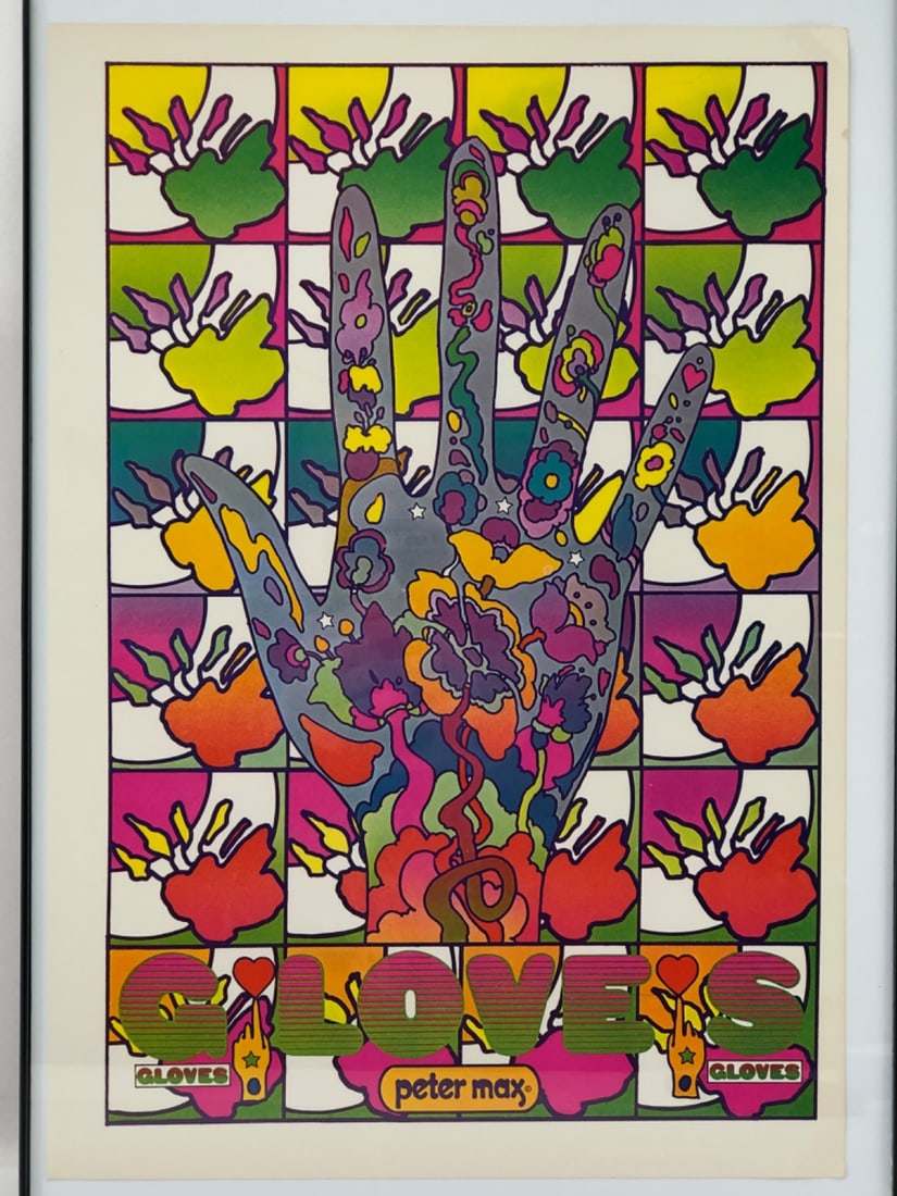 Peter Max 1970 Gloves Framed Poster - 2