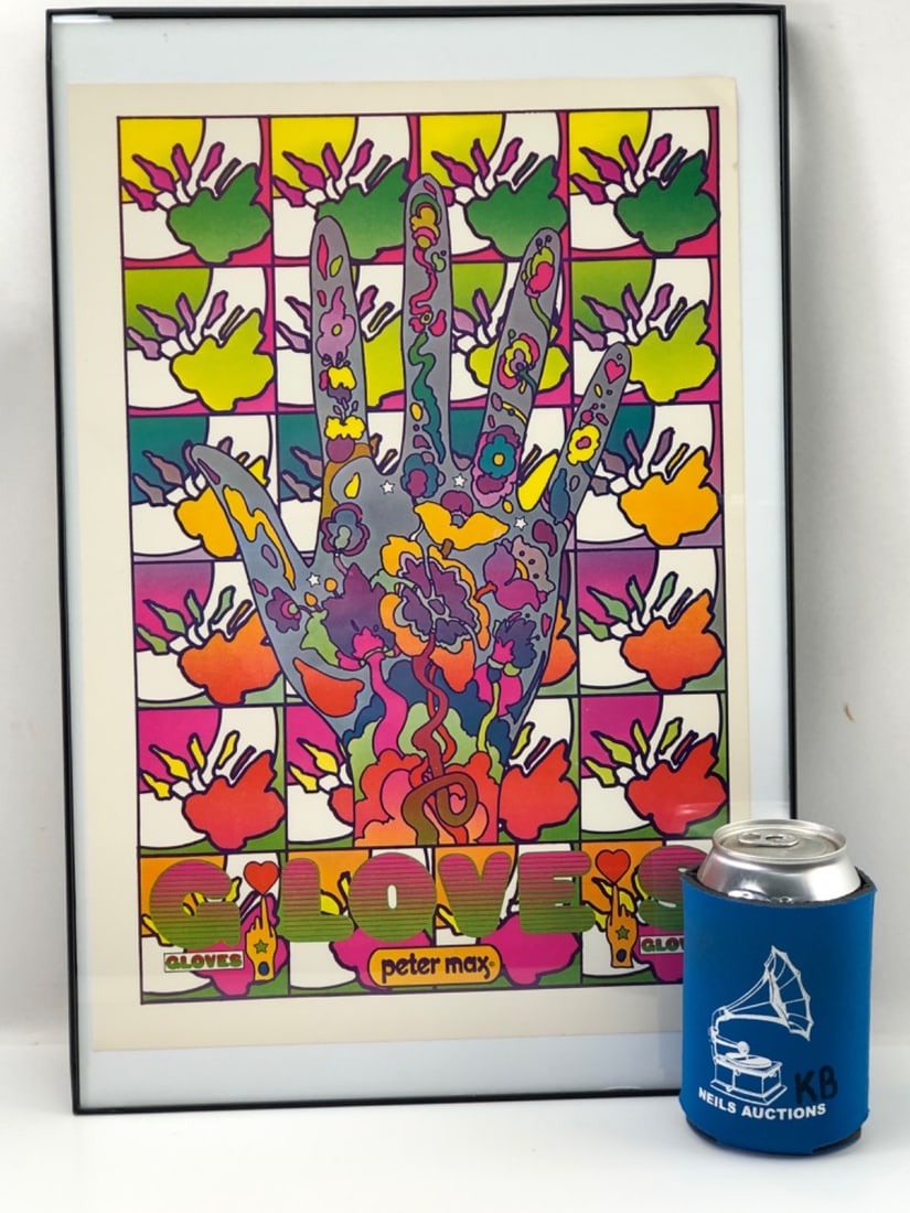 Peter Max 1970 Gloves Framed Poster - 3