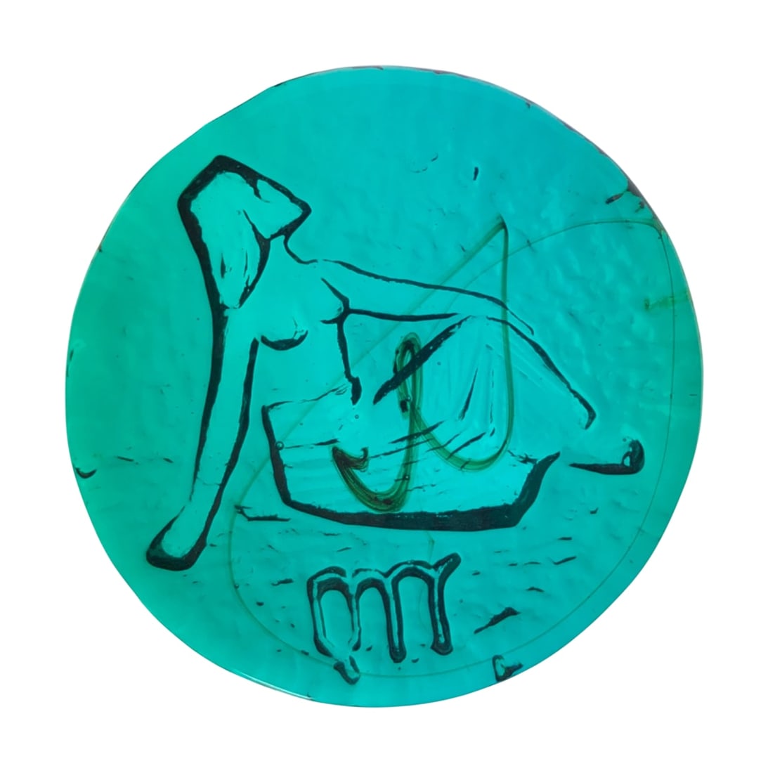 VTG Blenko Azure Blue Glass Virgo Zodiac Sign (1 of 5)