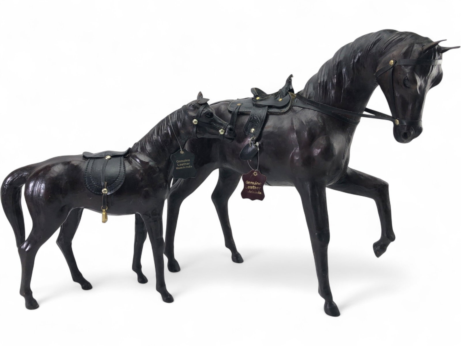 Pair of Indian Leather-Wrapped Horse Figures (1 of 12)