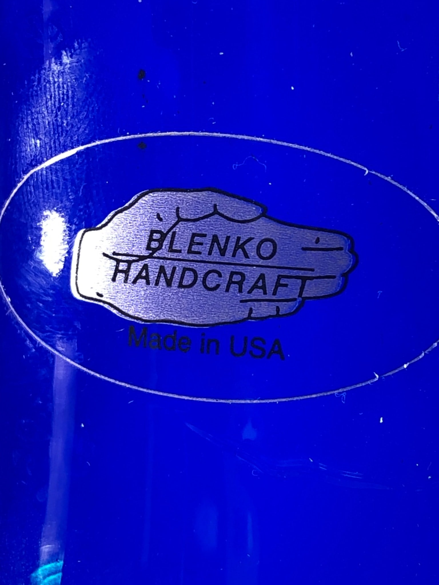 Blenko Handcraft Cobalt Blue Glass Pitcher - 3