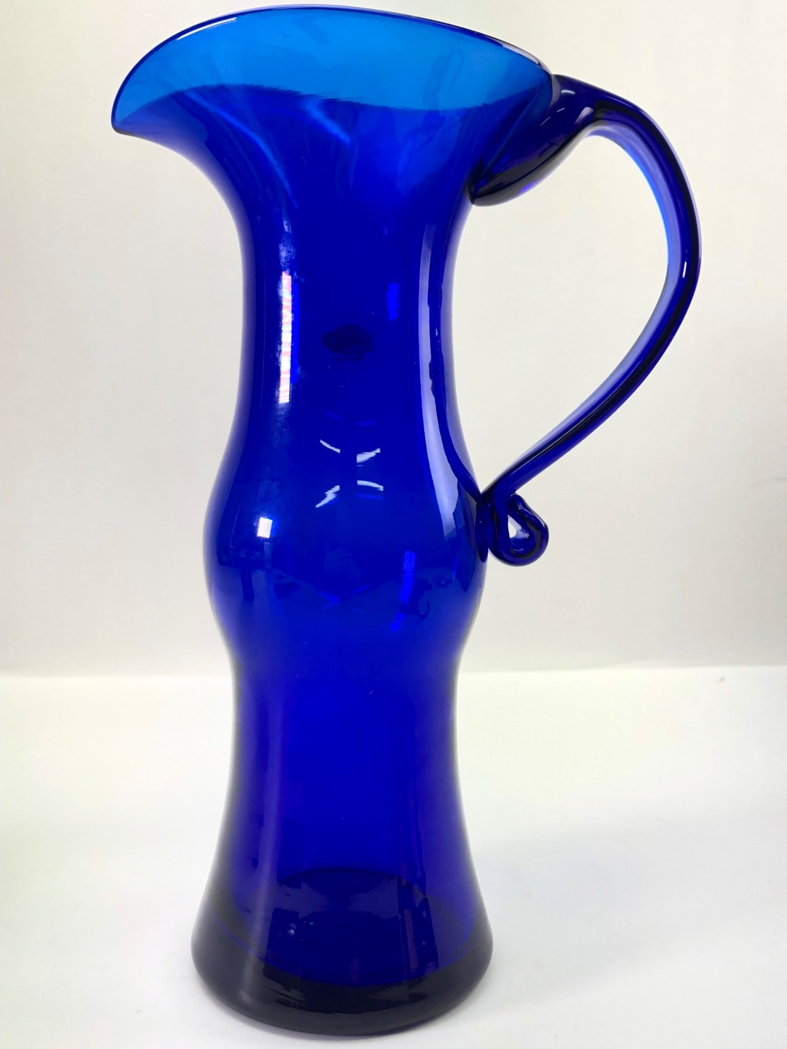 Blenko Handcraft Cobalt Blue Glass Pitcher - 5