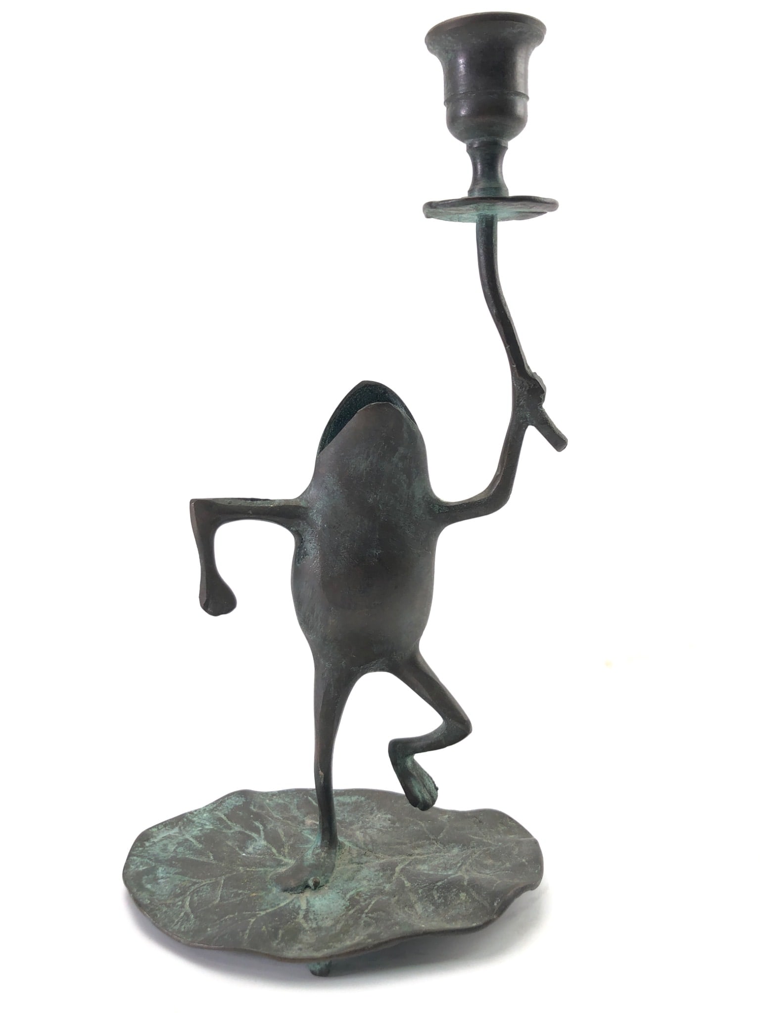 Bronze Frog Candlestick - 2