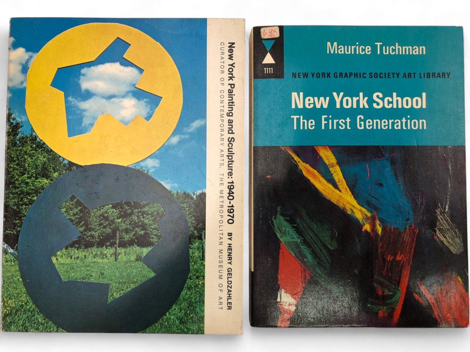 New York School 1960s Softcover Art Books, Lot of 2: Lot of two vintage softcover art books on the New York School. Includes Henry Geldzahler's 'New York Painting and Sculpture: 1940-1970' (E. P. Dutton, 1969, First Edition) and Maurice Tuchman's 'New Y