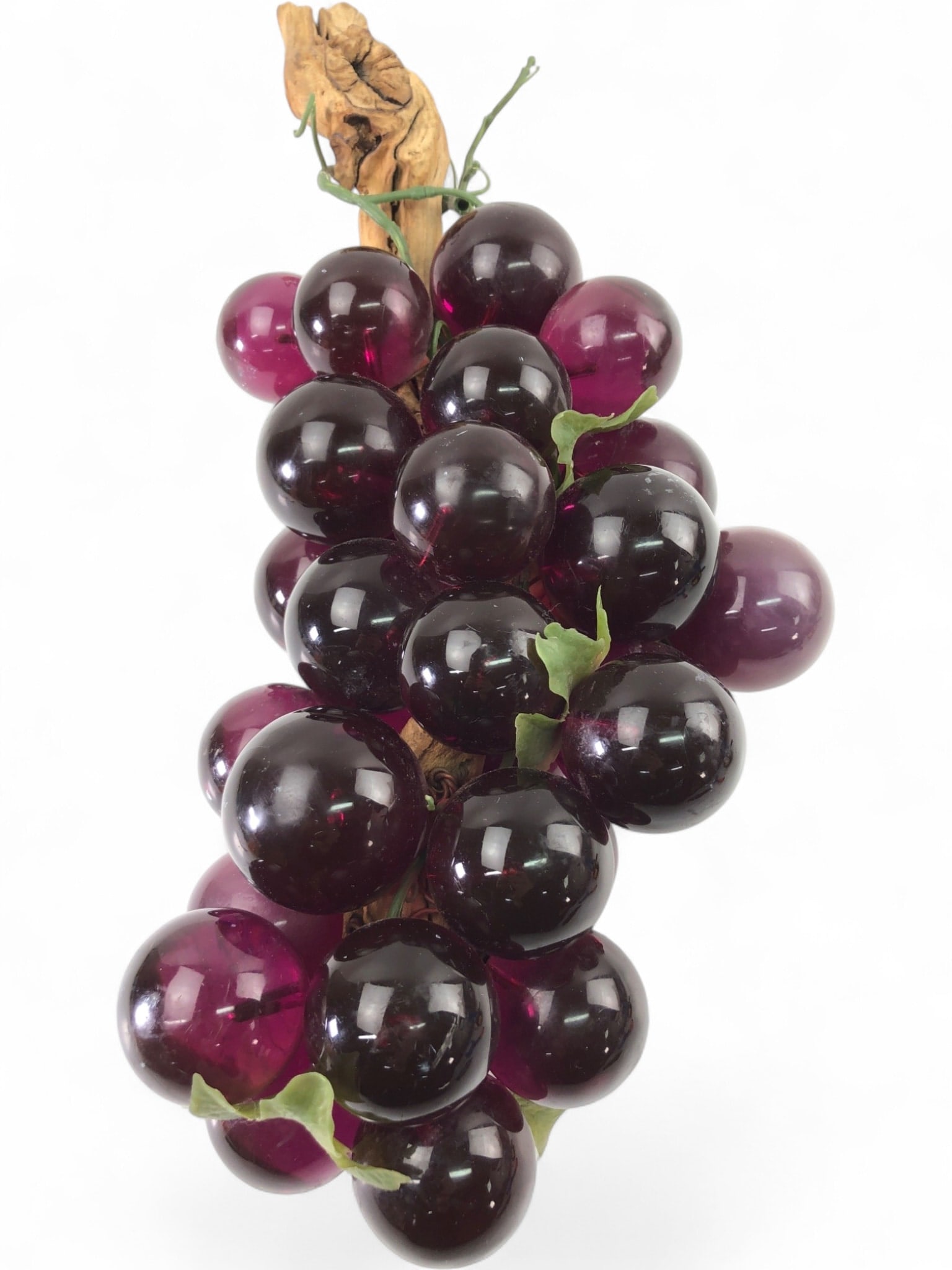 MCM XL Purple Lucite Grapes Driftwood Stem 16"L (1 of 7)