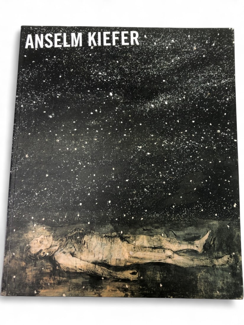 1997 Anselm Kiefer Exhibition Catalog Soft Cover: 1997 first edition soft cover exhibition catalog for German artist Anselm Kiefer. Published by Edizioni Charta, Milano, with texts by Massimo Cacciari and Germano Celant. Features 418 illustrations (3