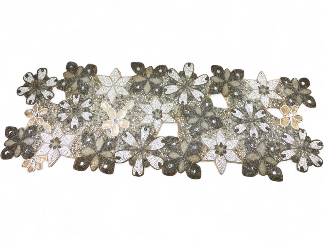 Beaded Floral Table Runner, 35 x 13.5 (1 of 5)