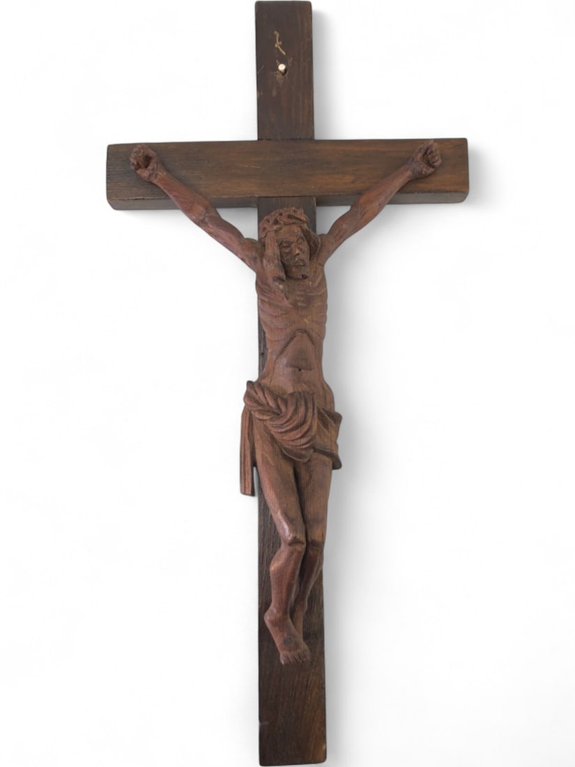 18.5" Carved Wood Crucifix with Corpus (1 of 7)