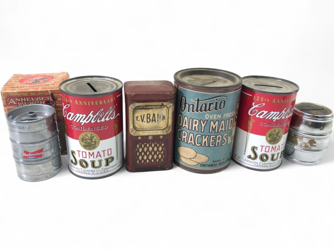 VTG Assorted Metal Coin Banks (1 of 5)