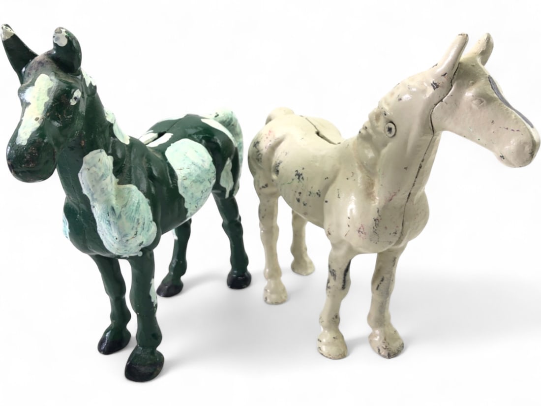 Cast Iron Painted Horse Coin Banks, pr. (1 of 8)