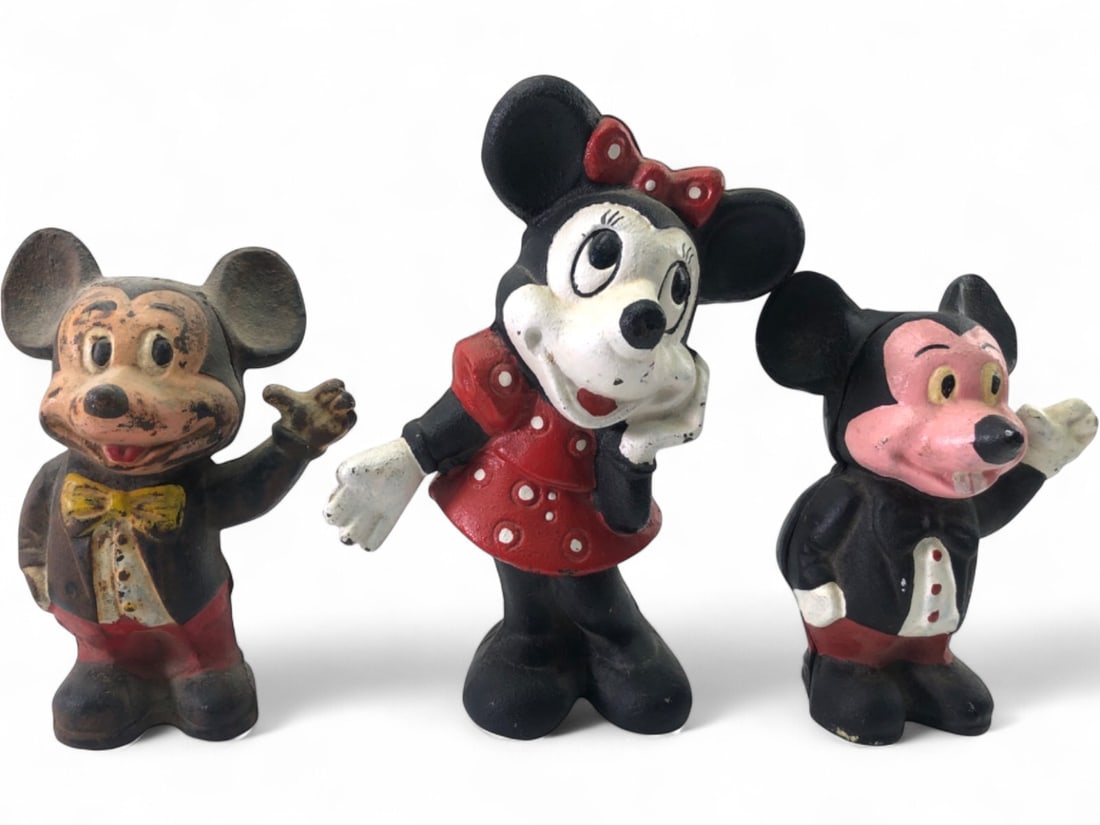 Vintage Cast Iron Mickey & Minnie Mouse Banks (1 of 9)