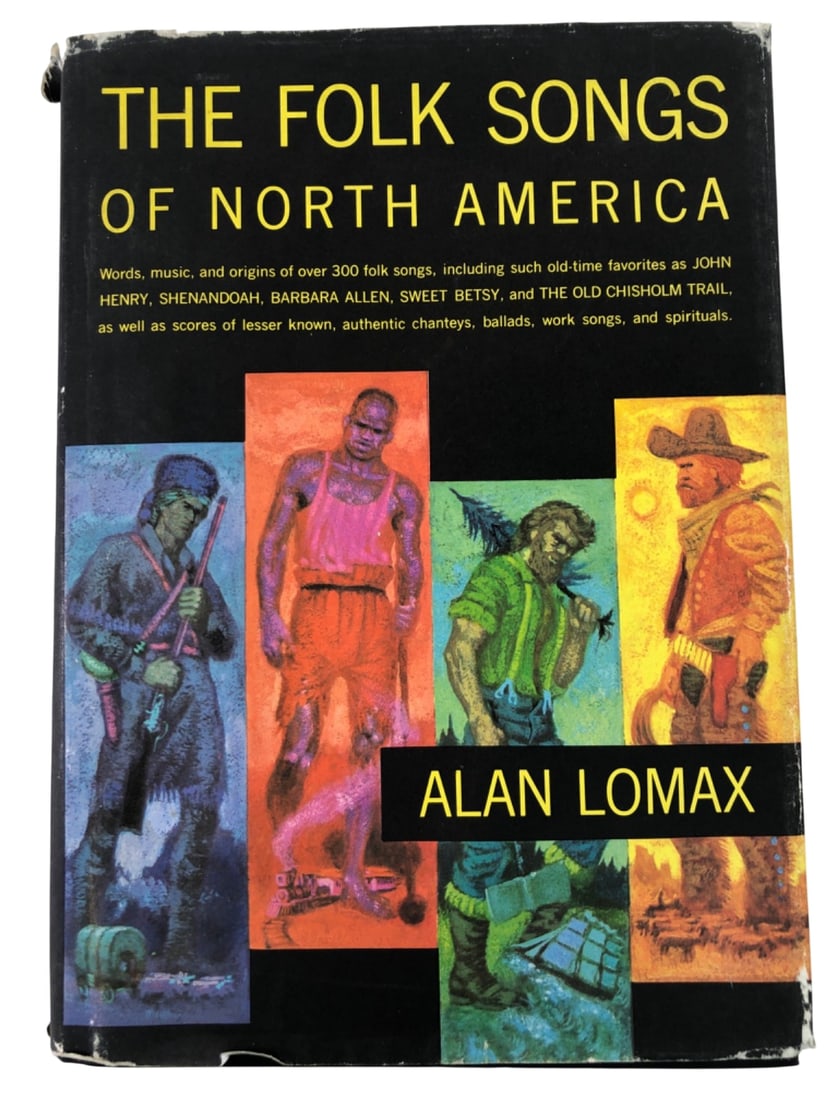 Rare Alan Lomax The Folk Songs of North America: Rare 1960 first edition hardcover book with dust jacket, The Folk Songs of North America in the English Language by Alan Lomax. Published by Doubleday & Company, Inc. Features melodies and guitar chor