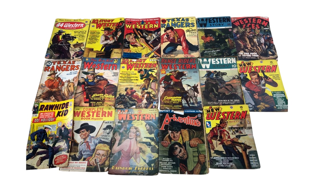Collection of 17 Vintage Western Pulp Magazines (1 of 6)