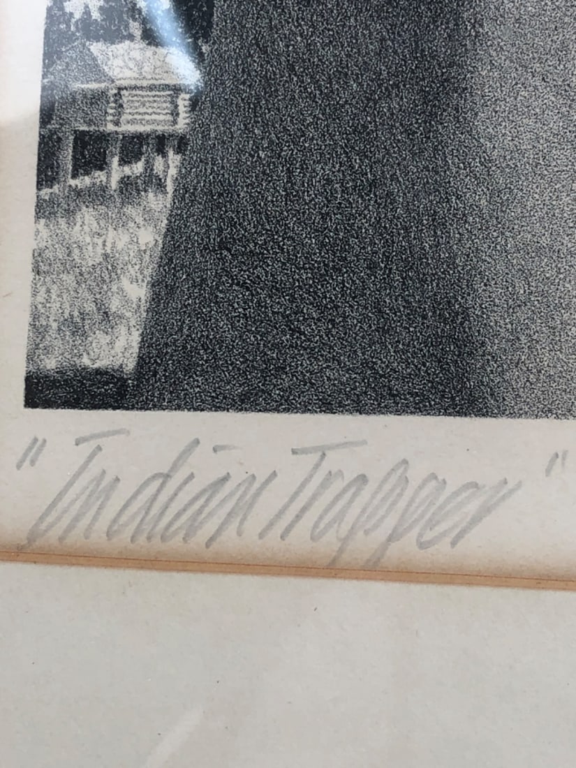 Fred Machetanz Signed 'Indian Trapper' Lithograph - 3