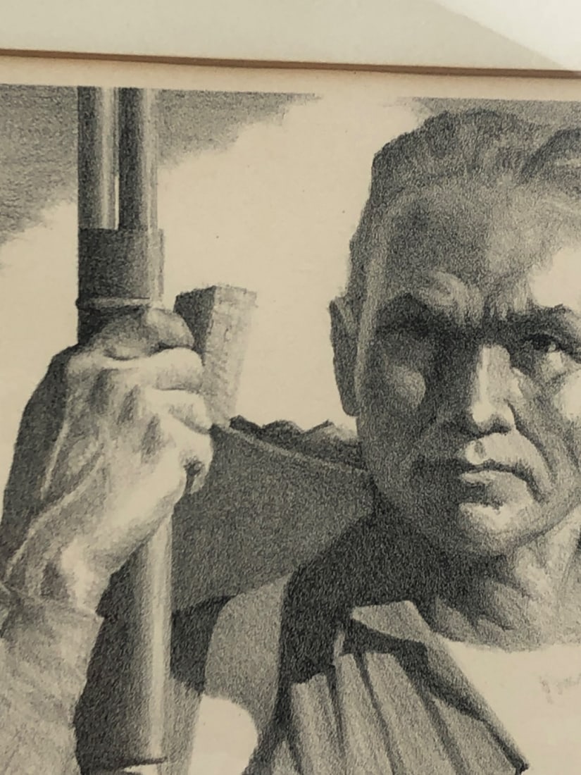 Fred Machetanz Signed 'Indian Trapper' Lithograph - 6