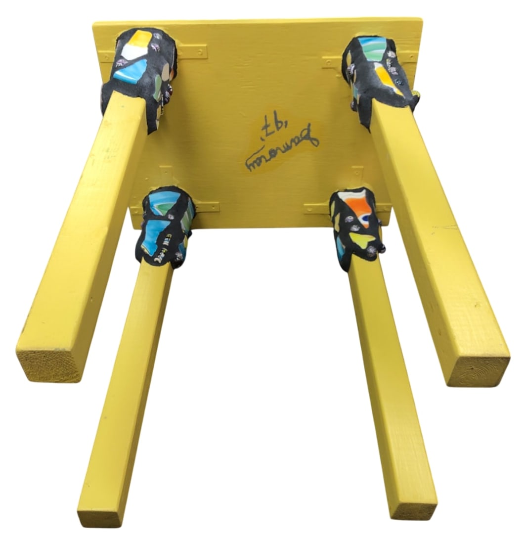 Samoray Signed Ceramic Mosaic Side Tables, Pr. - 10