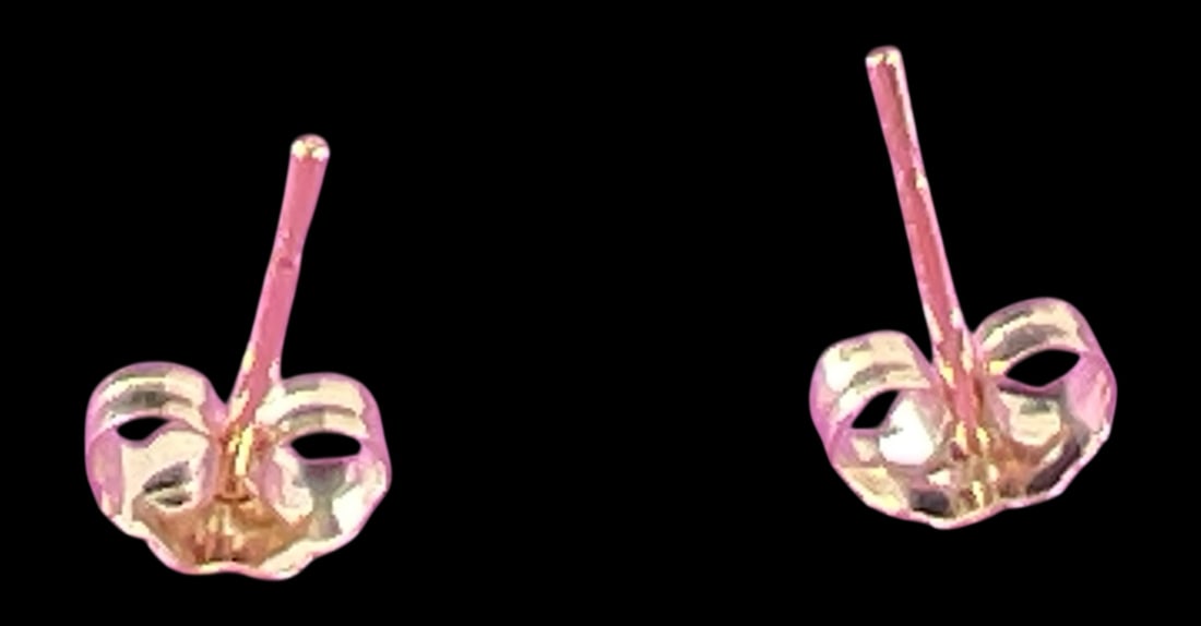 14K Gold Leaf Stud Earrings - 3