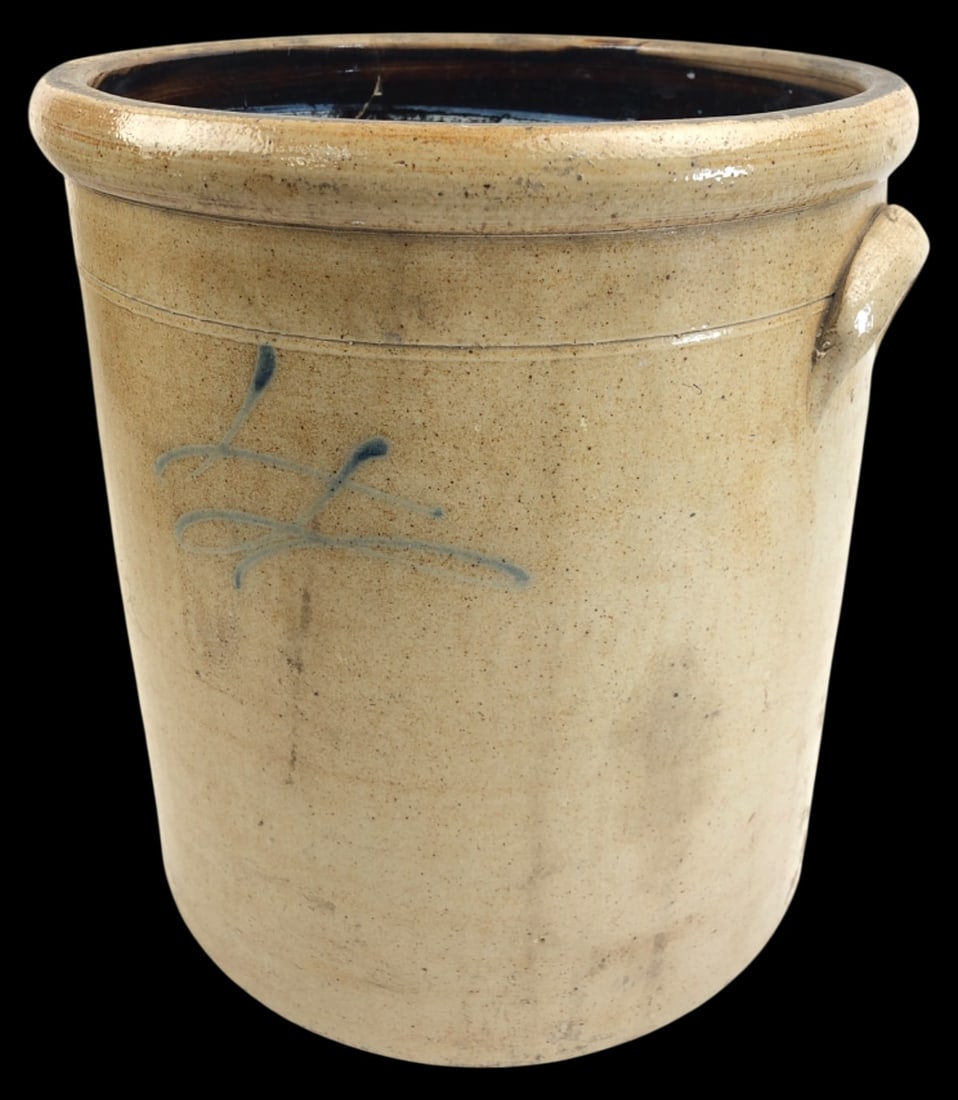 Salt-Glazed Stoneware Crock with Cobalt Decoration (1 of 6)
