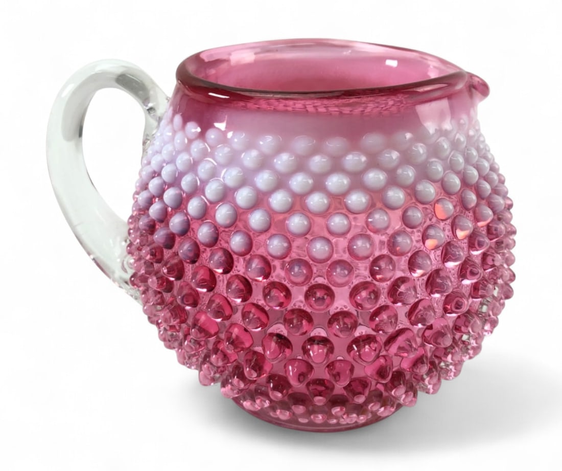 Fenton Cranberry Opalescent Hobnail Glass Pitcher (1 of 7)