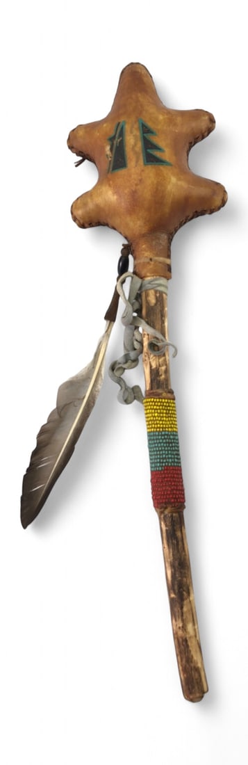 Native American Style Rawhide Star Rattle (1 of 7)