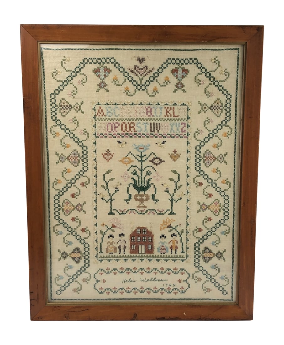 VTG Helen Wellman Cross Stitch Sampler, 1965 (1 of 6)