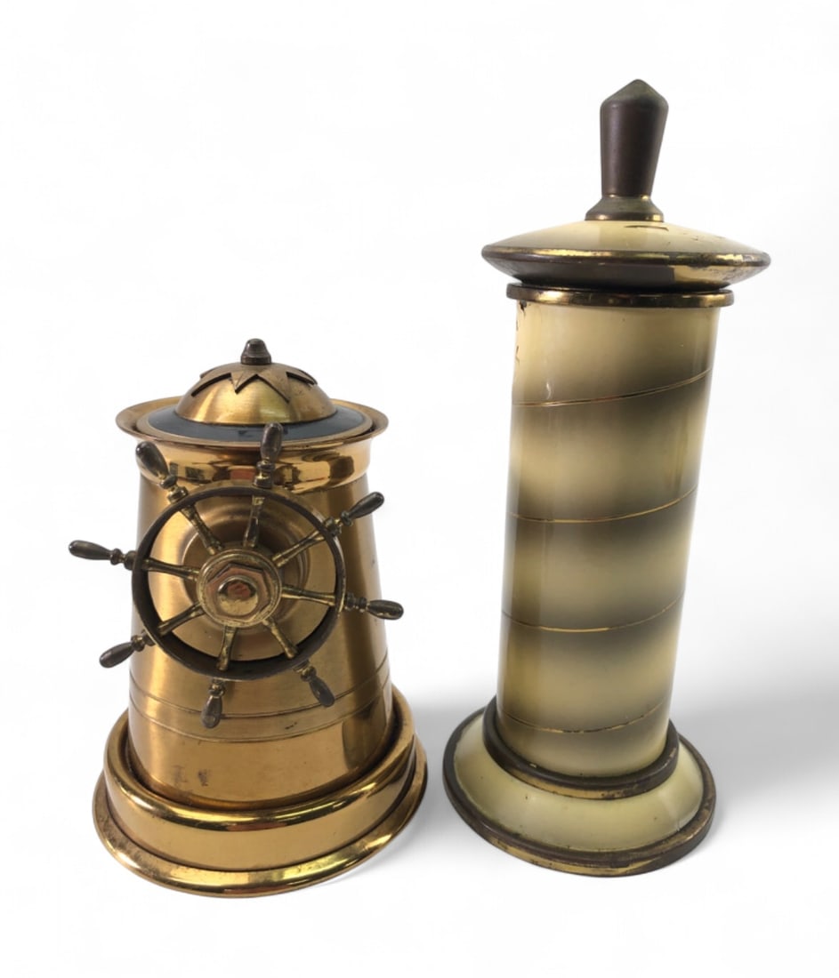 VTG German Brass and Celluloid Cigarette Dispensers (1 of 10)