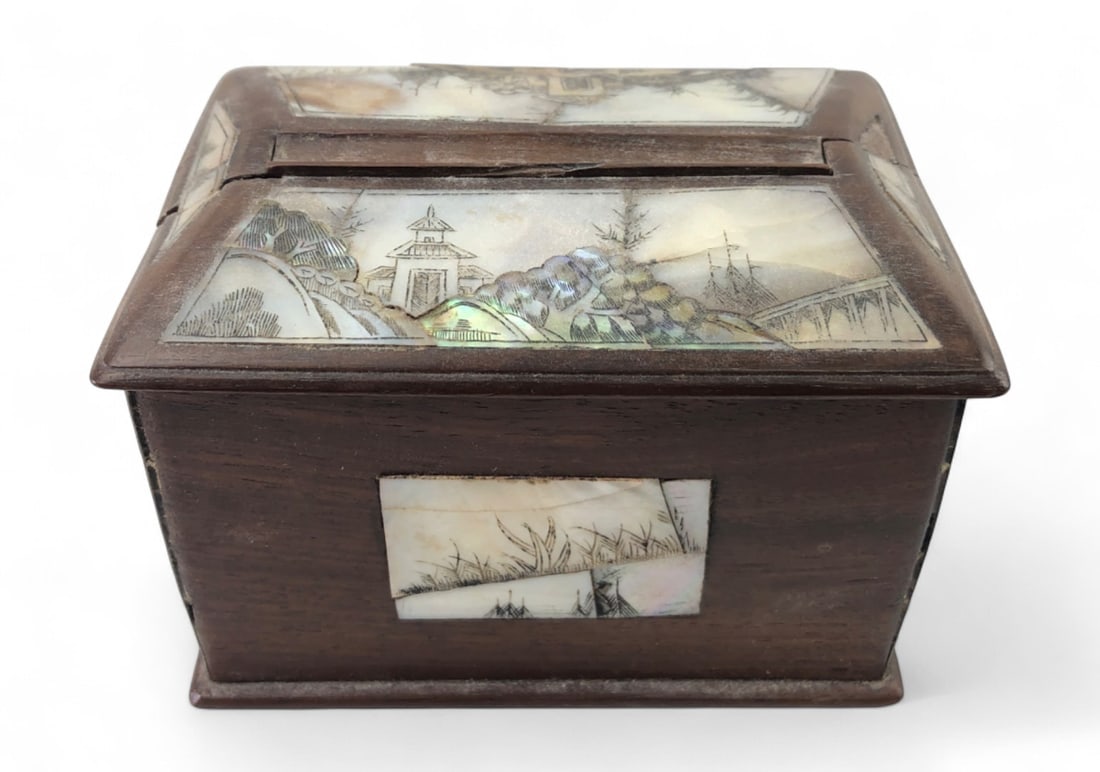 Chinese Style Mother of Pearl Inlaid Wood Box (1 of 8)