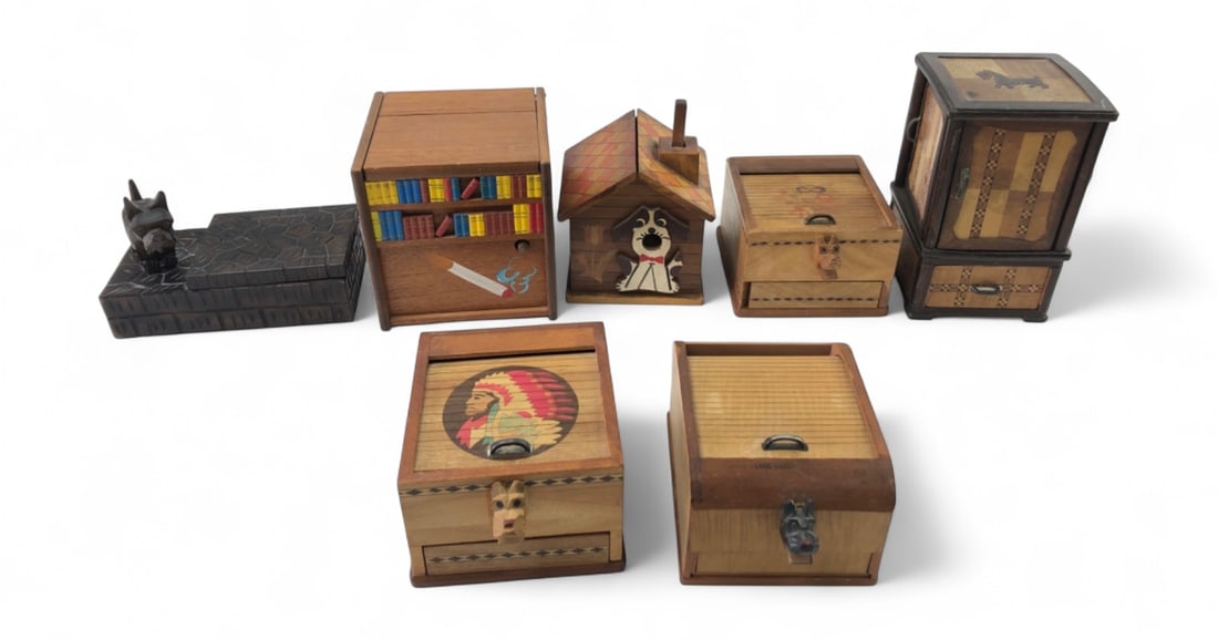 VTG Assorted Dog Themed Wooden Cigarette Holders (1 of 12)