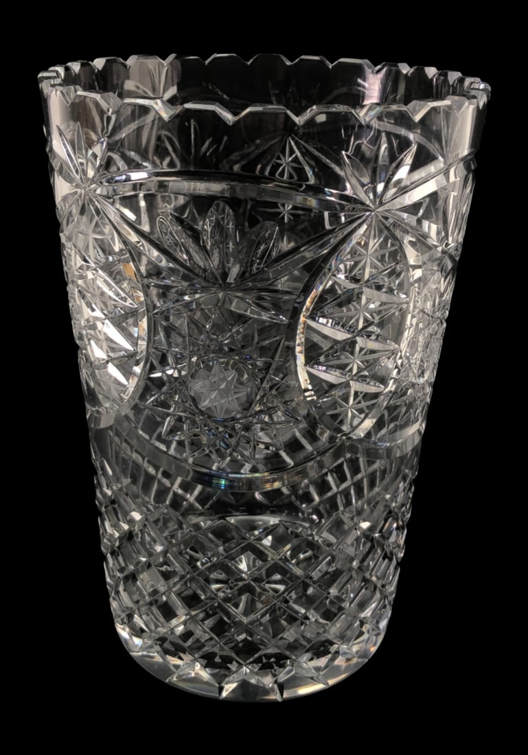 American Brilliant Period Style Cut Crystal Vase (1 of 8)