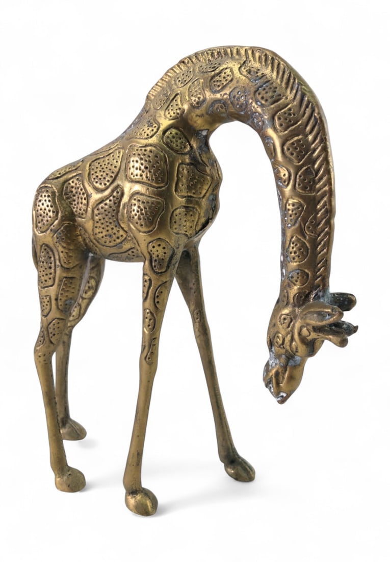 Brass Grazing Giraffe Figurine (1 of 7)