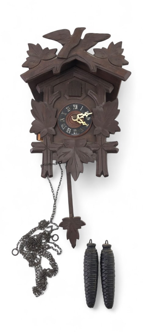 German Carved Wood Cuckoo Clock (1 of 12)
