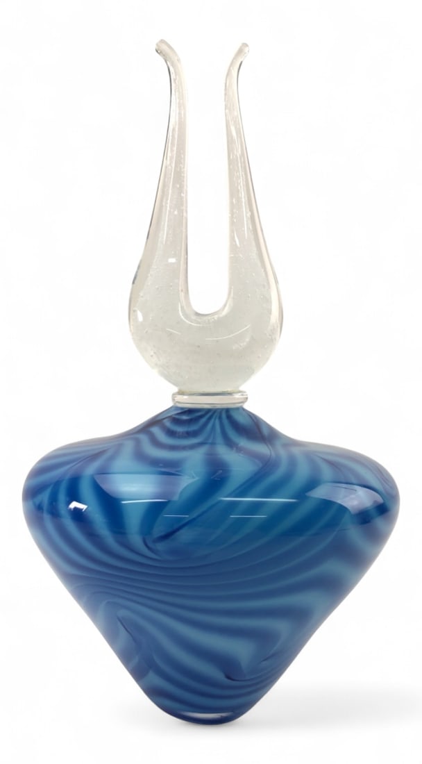 A. Wu Signed Hand-Blown Art Glass Vase and Stopper (1 of 9)