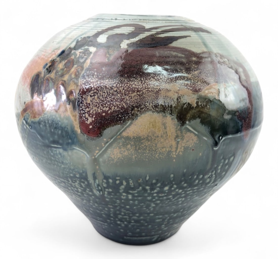 Mike Grafa Signed Studio Pottery Stoneware Vase (1 of 6)