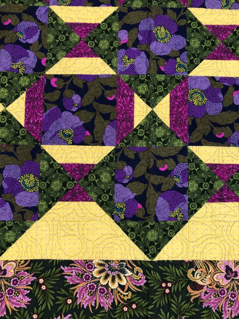 Handmade Floral Patchwork Quilt - 2