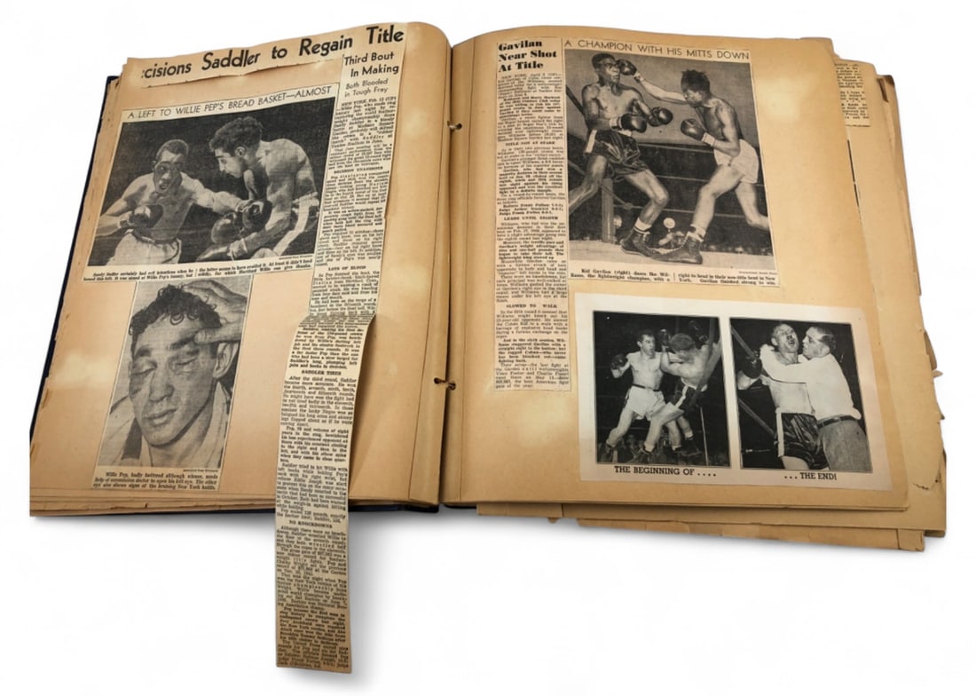 Vintage Sports Scrapbook with Newspaper Clippings (1 of 16)