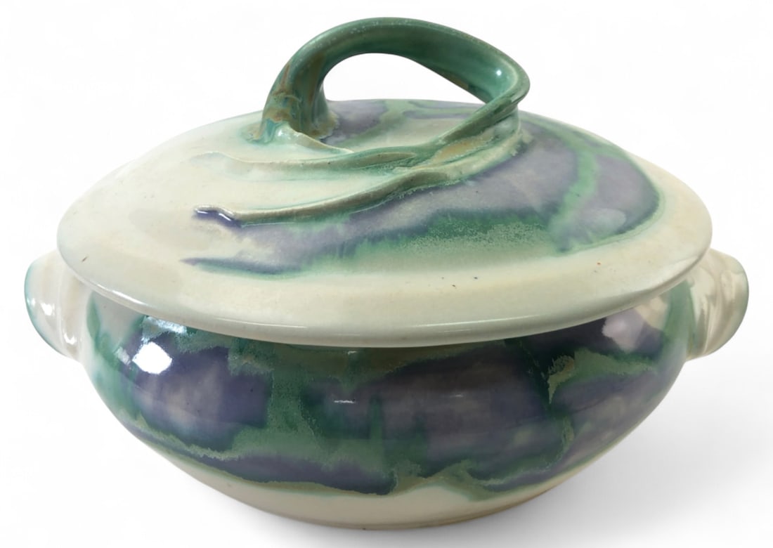 Louise Kleiner Signed Studio Art Pottery Lidded Dish (1 of 8)